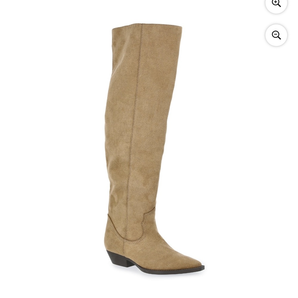 💜Time and Tru Women's Memory Foam Faux Suede Western Over The Knee Boots Size:7
